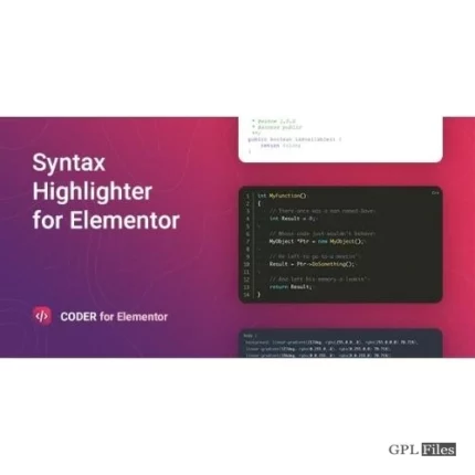 Coder - Syntax Highlighter for Elementor 1.0.9