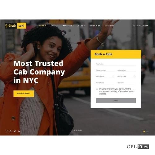 Grab Taxi | Online Cab Service WordPress Theme 1.2.5