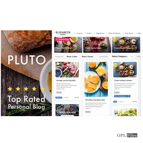 Pluto Clean Personal WordPress Masonry Blog Theme 4.4.0