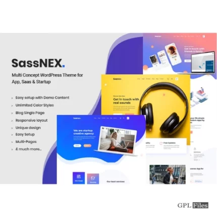 Sassnex - WordPress Theme for App