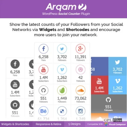 Social Counter Plugin for WordPress - Arqam 2.5.1