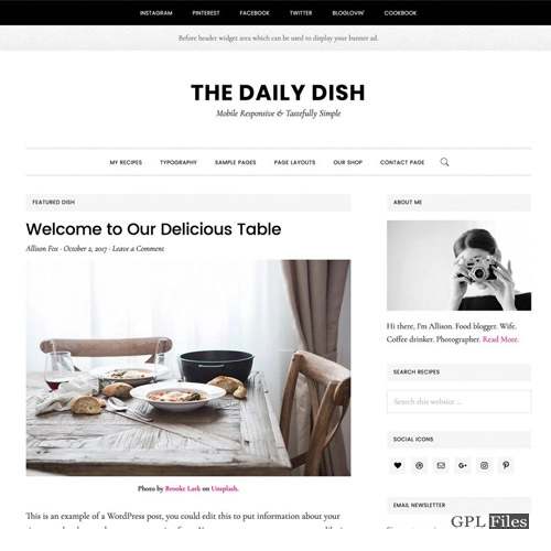 StudioPress Daily Dish Pro Genesis WordPress Theme 2.0.0