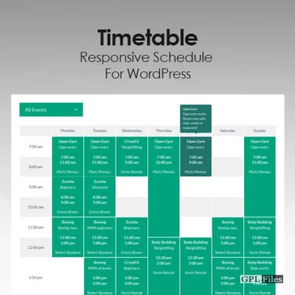 Timetable Responsive Schedule For WordPress 7