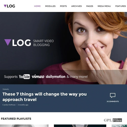 Vlog - Video Blog / Magazine WordPress Theme 2.5