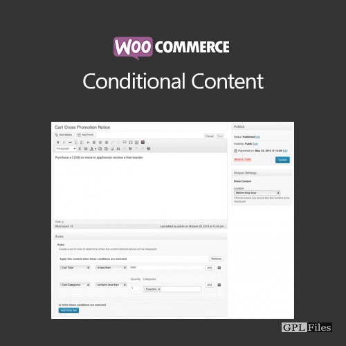 WooCommerce Conditional Content 2.1.8