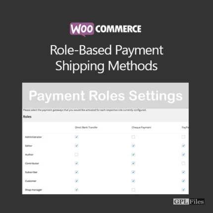 WooCommerce Role-Based Payment / Shipping Methods 2.4.3