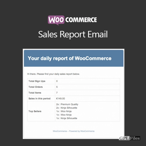 WooCommerce Sales Report Email 1.1.27