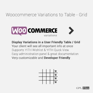 WooCommerce Variations to Table - Grid 1.4.14