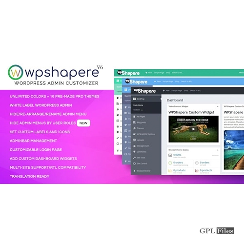 WPShapere Wordpress Admin Theme 6.1.13