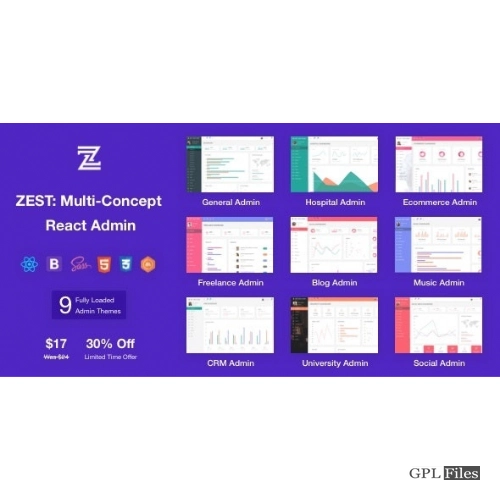 Zest: Multi-Concept React Admin Template 1.1.0